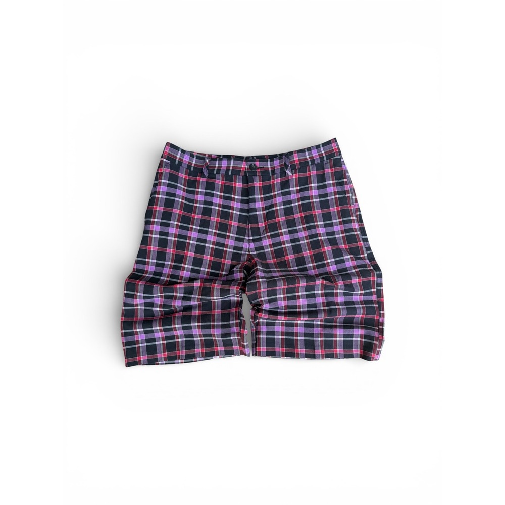 ADIDAS | Mens Plaid Golf Shorts 32 Purple Pink Streetwear Preppy Retro